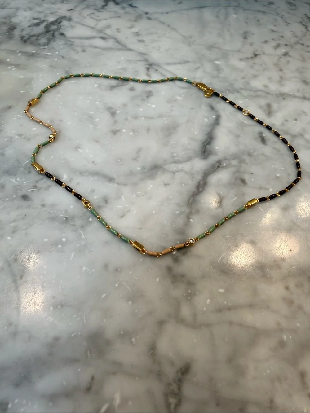 Dorsey enamel necklace in terre - Picture 5 of 5